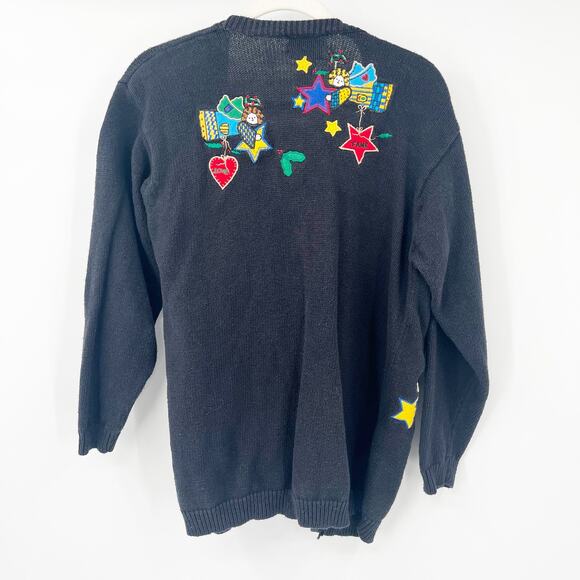 The Quacker Factory Womens Vintage Angels Ugly Christmas Sweater Cardigan Size L - Picture 9 of 9